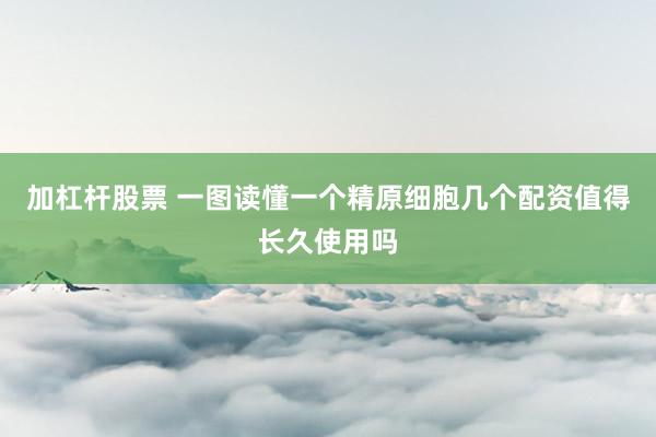 加杠杆股票 一图读懂一个精原细胞几个配资值得长久使用吗